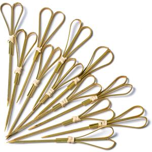 PartyWoo Cocktail Sticks, 100 Counts 4.7 inch Counts Bamboo Skewers with Peach Heart, Cocktail Toothpicks for Appetizers, Cocktail Sticks, Food Picks for Cocktail Party, BBQ - Peach Heart (Green)