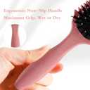 2 x Curl Defining Brush, Curly Hair Brush for Curls, Waves and Coils, Volumizing and Detangling Brush for Women, Reduces Frizz and Pulling, Defines and Shapes Curls Gently (Pink)