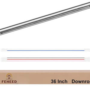 36 Inch Ceiling Fan Downrod, 1" Diameter Nickle Ceiling Fan Extension Rod (No Threads) with 5 x 18-AWG Wires,Universal Down Rods for Ceiling Fans,Easy Installation