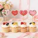 LUOZZY 48 Pcs Happy Mother's Day Cake Topper Creative Heart Cupcake Dessert Picks Mother's Day Cake Cupcake Decorations Party Supplies