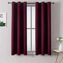ChrisDowa Grommet Blackout Curtains for Bedroom and Living Room - 2 Panels Set Thermal Insulated Room Darkening Curtains (Burgundy Red, 52W x 45L)