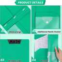 PerKoop 24 Pack Plastic Folders with 3 Prongs, Heavy Duty, Green
