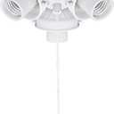 Aspen Creative 22002-21, Three-Light Ceiling Fan Fitter Light Kit with Pull Chain, Painted White