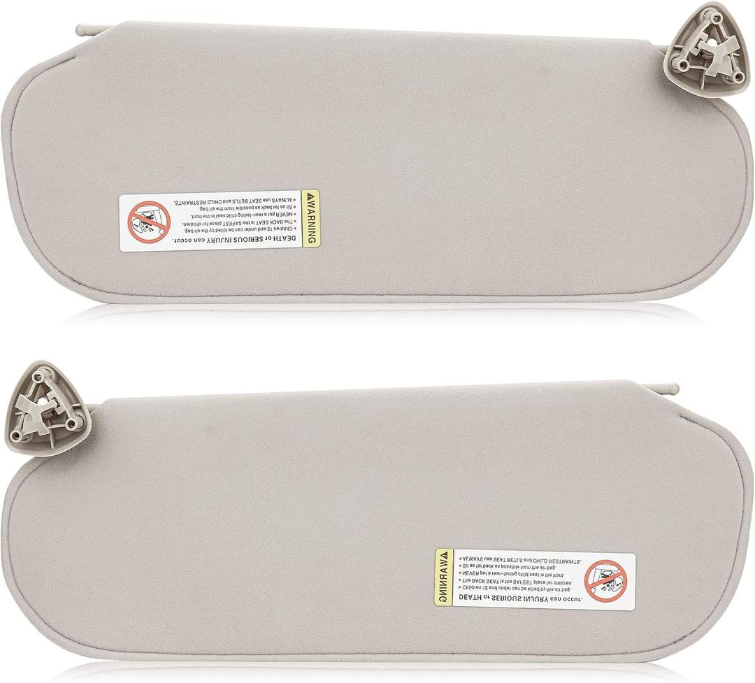 Left & Right Sun Visor for 1999-2014 Chevy Express & GMC Savana 1500, 1999-2019 Express & Savana 2500 3500, Driver & Passenger Side Cream-Grey Sunvisor Replacement 84054688 84054695