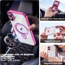 Compatible with iPhone 16 Case with Magnetic Ring Stand [Compatible with Mag-Safe] [Full Camera Lens Protector] Soft Plating Clear Phone Case for iPhone 16 6.1", Rose