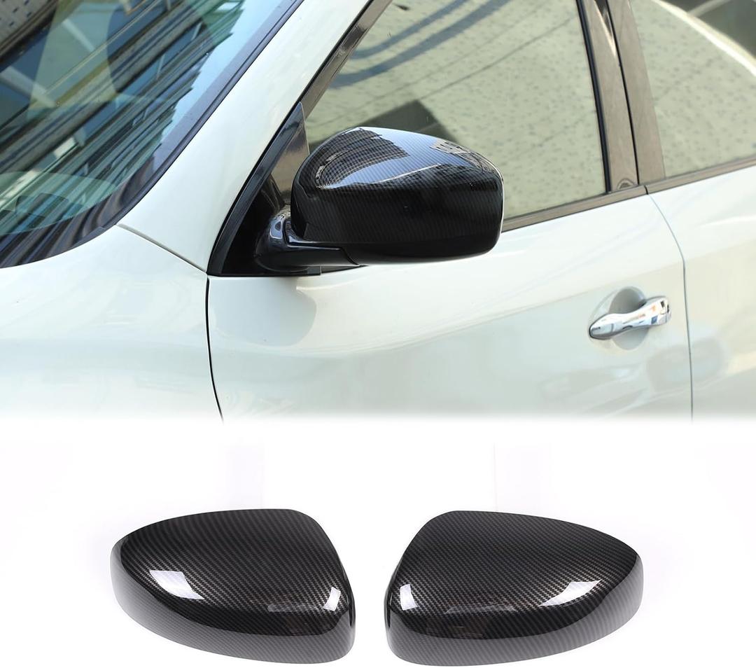 Rear View Mirror Cover Compatible with Nissan Pathfinder 2013-2018,Rear View Mirror Cover Cap Molding Trim Exterior Accessories (Carbon Fiber Pattern)