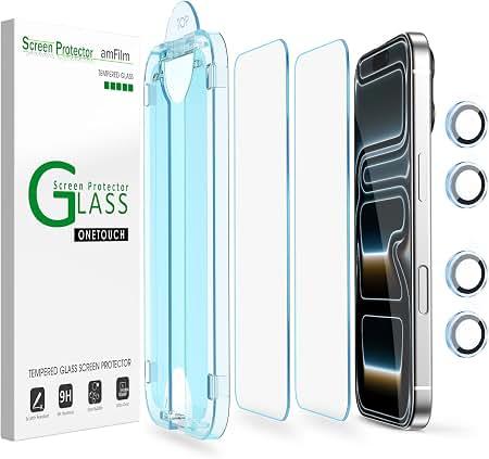 amFilm OneTouch for iPhone 17 Pro Screen Protector 6.3'' Tempered Glass