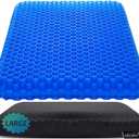 Gel Seat Cushion, Large Cooling Gel Cushion Breathable Honeycomb Chair Pads Gel Cushion with Non-Slip Cover for Home Office Chair Car Seat Wheelchair Absorbs Body Pressure Points, As Seen on TV