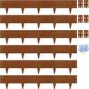 Heavy-Duty Cor-Ten Steel Landscape Edging (8" H x 40" L) - 6-Pack (20 Ft Total) | Pre-Rusted, Weatherproof Garden Border | Hammer-in, No Dig, Bendable Design for Lawns, Flower Beds & Trees