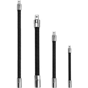 FTIHTRY 4-Piece Flexible Socket Extension Bar Set 1/2" 1/4" 3/8" Shaft Drive 1210" 8" 6"