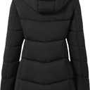 ASPO Women's Winter Puffer Coats Thicken Fleece Lined Waterproof Parka Warm Down Jacket Faux Fur Detachable Hood Hiking Snow Black, Medium