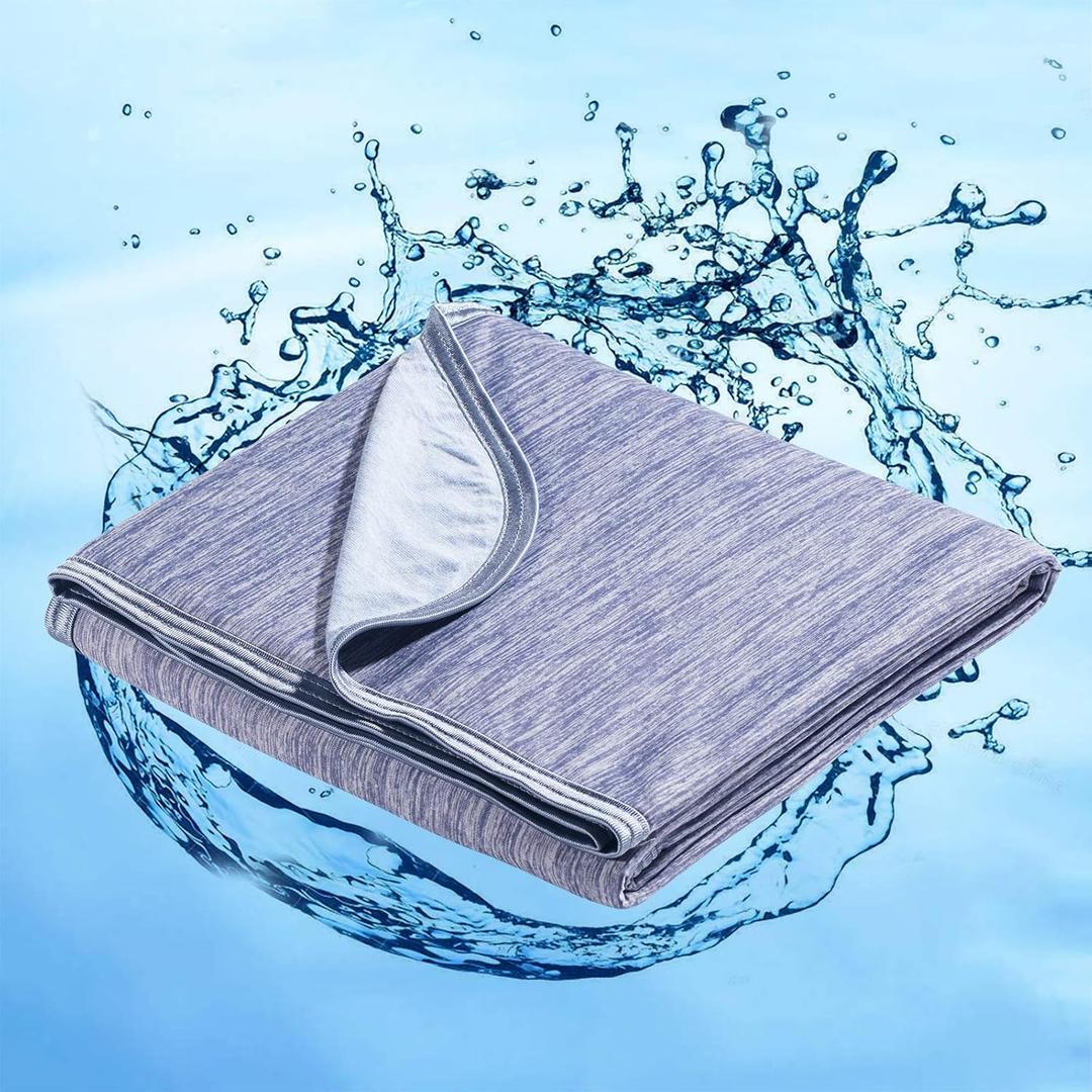 Marchpower Cooling Blanket Queen Size For Hot Sleepers, Arc-Chill Cooling Blanket with Double-Sided Design, Japanese Cooling Fiber Absorbs Body Heat, Lightweight Soft Cold Blankets For Sleeping Summer (Queen 79" X 86", Blue)