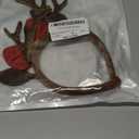 Christmas Antlers Headband Brown Reindeer Ears Headbands Reindeer Antlers Headband Deer Antler Hairband Sequined Glittery Deer Antler with Bows Hairband Christmas Holiday Hair Accessories for Women