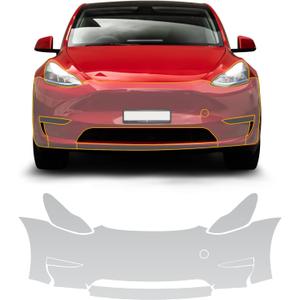 Precut Car Paint Protective Film for Tesla Model Y 2017-2025 (Not for Juniper) 8.5Mil TPU PPF Gloss Clear Scratch Protector Exterior Accessories, Front Bars + Headlights