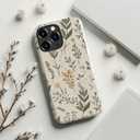 MERRO for iPhone 16 Pro Case - Wireless Charging Compatible - Dual-Layer Hard Shell & Silicone Cover - Protective Phone Case with Cute Wildflower Designs for Women - Floral Whisper