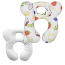 Baby Travel Pillow, Upgrade U-Shape Infant Pillow for Car Seat Pushchair and Stroller, Soft Comfortable Sleep Cushion for Kids Newborn and Toddler -StrawberryWhite
