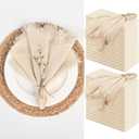 30 Packs Cotton Linen Napkins,Handmade Cloth Napkins Bulk with Fringe, Rustic Boho Napkins Cloth,Cloth Napkins for Romantic Wedding Party Event Dinner Birthday Table Decor(Beige,16 x 16 Inch)