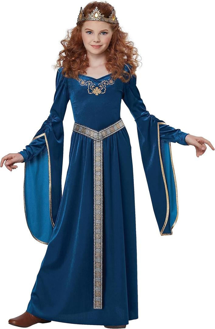 Medieval Princess Girls Costume (Large, Teal)