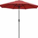 JEAREY 9FT Outdoor Patio Umbrella,Market Table Umbrella with 8 Fiberglass Ribs, Pool Umbrella with Tilt and Crank, UV Protection Lightweight & Wind-Resistant for Lawn, Garden, Deck and Backyard, Red