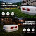 RV Camper Cord and Plug Protector - Easily Elevates & Fully Encloses Large 30 & 50 Amp Plugs to Shield from The Elements - UV Protected Polyethylene - Sourced and Made in The USA