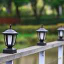 Dynaming Solar Flame Post Lights Outdoor, Solar Powered Lamps Fence Post Cap Lights, Flickering Flame LED Lantern Decorative Waterproof for Garden Deck Patio, Fit 4x4, 5x5 or 6x6 Wooden Posts, 2 Pack