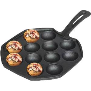 Cast Iron Takoyaki Grill Pan (7 inch 12 Holes)