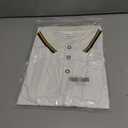 Men's Golf Polo Shirts Short Sleeve Striped Casual Polo Shirts for Men Dry Fit Tennis T-Shirt Tops (White, S)