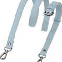 uxcell Genuine Leather Purse Strap, 41.7"-51.2" Adjustable Crossbody Replacement Straps 0.6" Width for Women Handbags Shoulder Bag (Sky Blue, Black Buckle)