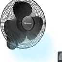 Comfort Zone 16-Inch Wall Mount Fan with Remote Control  Quiet 3-Speed Oscillating Indoor Fan with 90 Wide-Angle Airflow, Timer & Sleep Modes  Space-Saving Wall Fan for Bedroom, Home Gym & Office