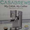 CASABREWS CM5418 Espresso Machine 20 Bar, Compact Espresso Maker with Steam Milk Frother, Stainless Steel Coffee Machine with 34oz Removable Water Tank for Cappuccino, Latte, Silver