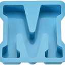 MECCANIXITY 6 Inch Giant Large 3D Alphabet Letter Mold, Silicone Resin Letter Mold for Epoxy Resin Art DIY Crafts Decoration M Blue