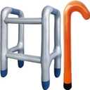 2 PCS Inflatable Walker and Cane,Funny Old Age Costume Accessories,Retirement Party Decorations Gag Gift for Kids,100th Day of School,Christmas,Halloween