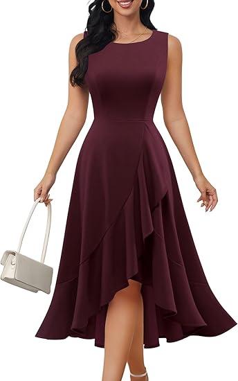 DRESSTELLS Wedding Guest Dresses for Women Modest Cocktail Church Vintage Holiday Party Dress L