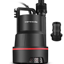 Tenzzola Sump Pump Submersible Utility Water Pump Thermoplastic Portable Electric Water Removal Transfer Pump with 16.4FT Cord for Swimming Pool Basement Garden Pond Tubs Draining, 1/3 HP