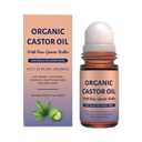 Organic Castor Oil, Cold-Pressed Pure Organic Castor Oil Roller Ball for Hair Growth, Eyelashes, Eyebrows & Skin 1pcs