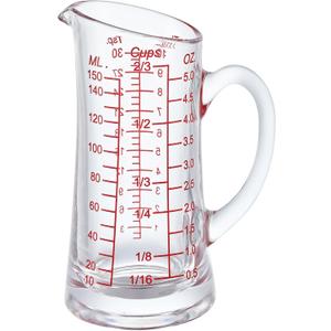 Ackers Glass Measuring Cup 5 Oz/150ml Shot Glass Measuring Cup with V-Spout,Insulated handle