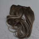 Clip in Hair Extensions Real Human Hair 16 inch Ombre Brown Mixed Honey Blonde Highlight Long Seamless Clip in Hair Extensions for Women Clip in 70G (#8DT60P8D)