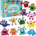 CiyvoLyeen Kids Sewing Kit Crafts Little Monsters Felt Plush DIY Craft Adopt A Monster Educational Sewing Set for Kids Beginner Craft Kit Set of 12