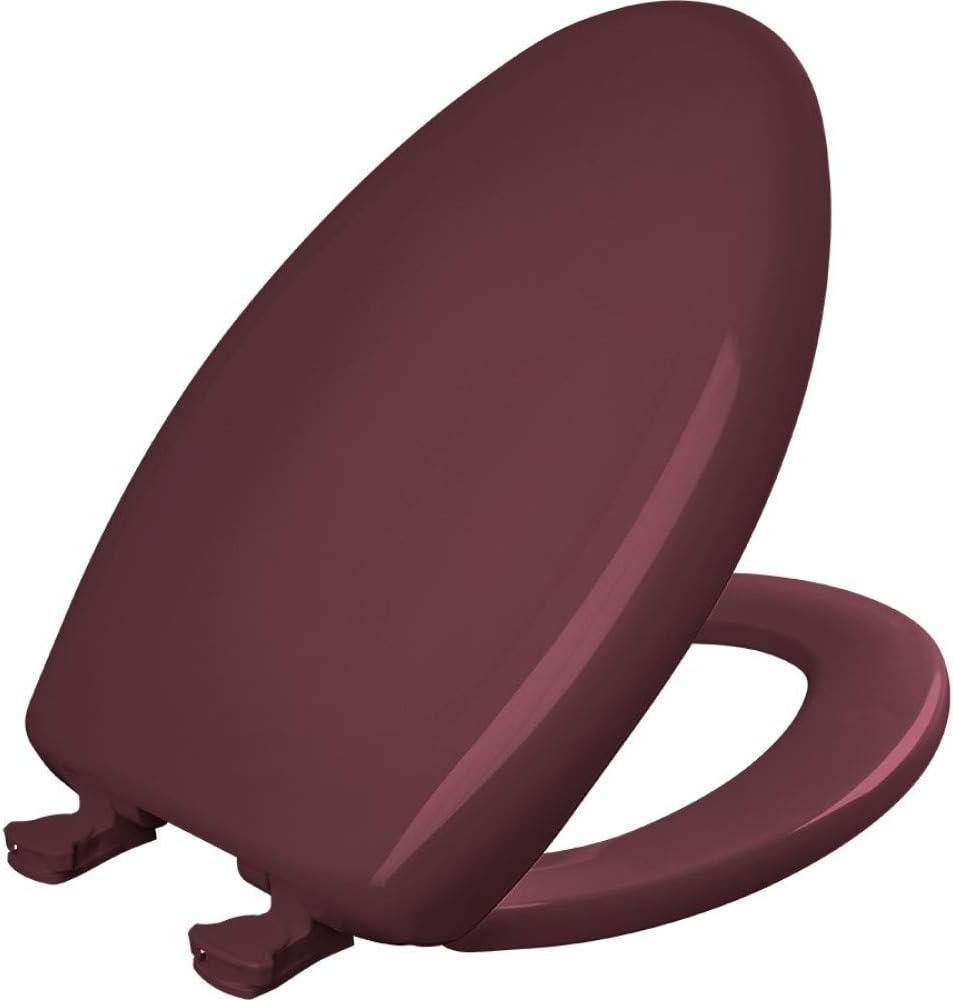 Bemis Classic Colors Slow Close Toilet Seat, Easy Clean Hinges and Durable Plastic Seat, Made in USA, Elongated, Loganberry