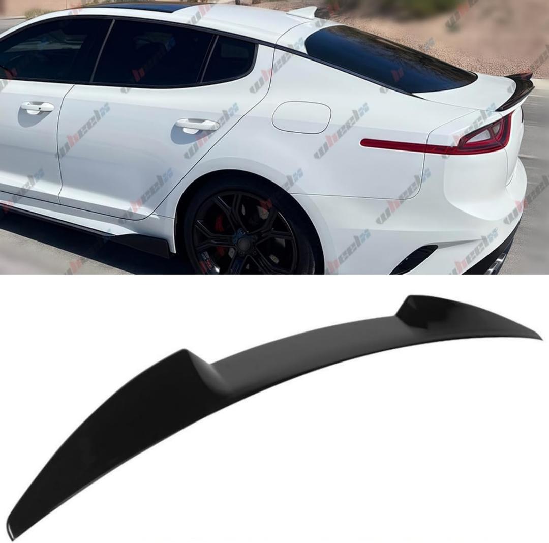 Rear Spoiler Compatible with 2018-2024 Kia Stinger, Trunk Exterior Duckbill High Kick Tail Deck Lid Wing Lip Splitter Fits for 2.0L, Premium, GT, GT-Line, GT1, GT2 (Gloss Black)