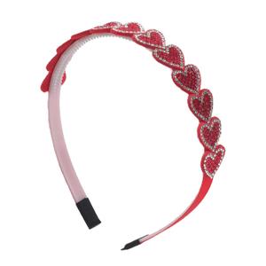 Red Headbands Valentine's Day Heart Red White Rhinestone Headband Glitter Hair Accessories for Women Many Heart Hair Bands Fashion Accessories Holiday Gifts Supplies 1Pcs (Red)