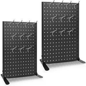 2PCS Pegboard Display Stand With 20 Hooks for Craft Shows, Metal Jewelry and Key Ring Retail Display Racks for Selling Accessories, Retail Stores, Vendors & Events, 17 X 13 Inch
