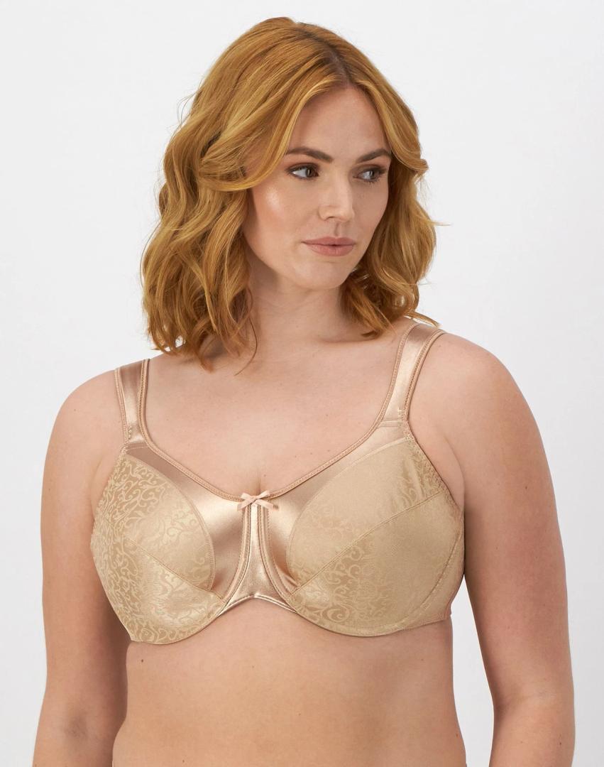 Women's Bali Minimizer Bra Satin Tracings Underwire Satin non Padded Full DF3562
 34DDD