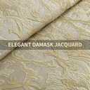 Bedduvit Luxury 7 Piece Bed in Bag, Vintage Damask Jacquard Thick King Comforter Set, Luxurious Genuine Patchwork Design All Season Bedding Set with Bed Skirt, Decor Pillows, Shams, Gold/Beige/Cream