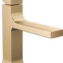 Delta Faucet Velum Single Hole Bathroom Faucet, Gold Bathroom Sink Faucet, Single Handle Bathroom Faucet, Bath Faucet, Pop-Up Drain Assembly, Champagne Bronze 537-CZMPU-DST