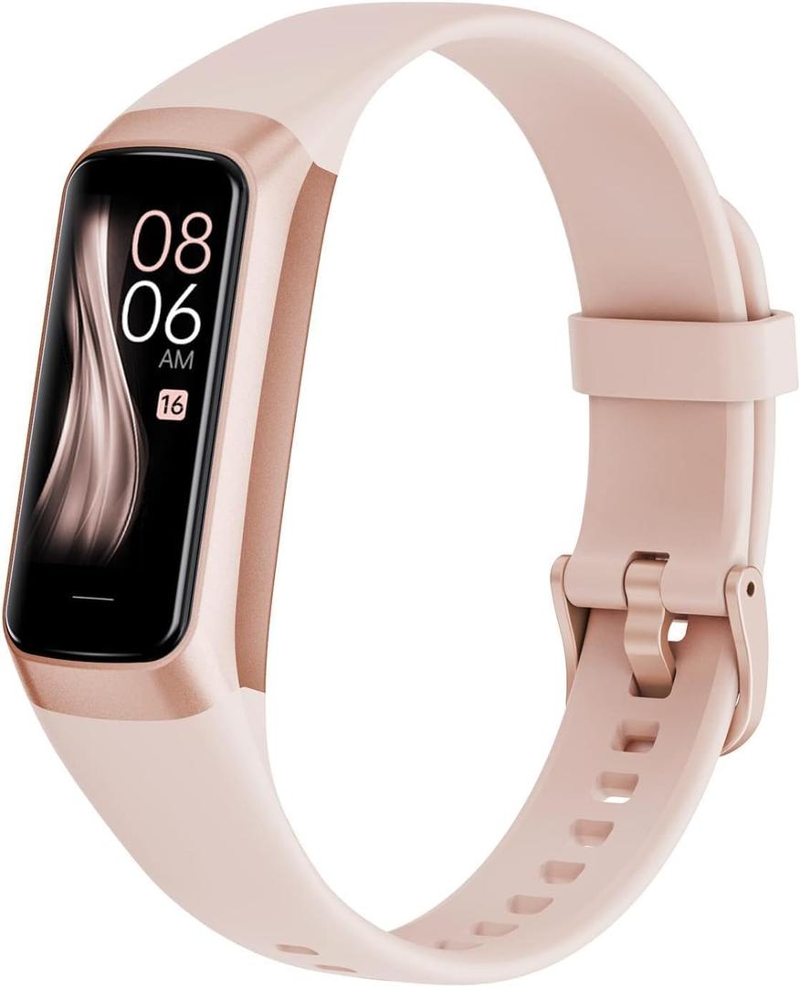 Fitness Tracker with 24/7 Heart Rate Blood Oxygen Sleep Monitor,Activity Tracker with 1.1" AMOLED Touch Color Screen, Multiple Sport Modes Step Counter,IP68 Waterproof for Women Men (Pink)