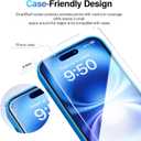 SMARTDEVIL for iPhone 16 Screen Protector (3 Pack), 9H Hardness Military Grade Shatterproof, HD Clear Tempered Glass with Auto Dust-Elimination, Bubble Free, Easy Installation, Case Friendly 6.1''