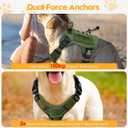 Heavy-Duty Tactical Dog Harness for Large Dogs, No Pull Adjustable Reflective Pet Vest with Molle System, K9 Military-Grade Control for Service Training, Outdoor & 10+ Breeds, Green, Large (L: Neck: 19-25'', Chest: 27-35'')