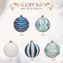 JORNOY Christmas Tree Ornaments Set of 12, 3.15inch/80MM Shatterproof Plastic Xmas Tree Ball Ornaments Bulk Decorative Hanging Baubles for Xmas Tree Decor Holiday Party Decorations, Light Blue