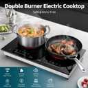 24 Inch 2 Burner Electric Cooktop, 110v 1800W Glass Ceramic Stove Top